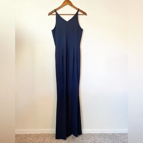 Dress The Population V Neck Floor Length Sleeveless Gown With Slit - Picture 2 of 7